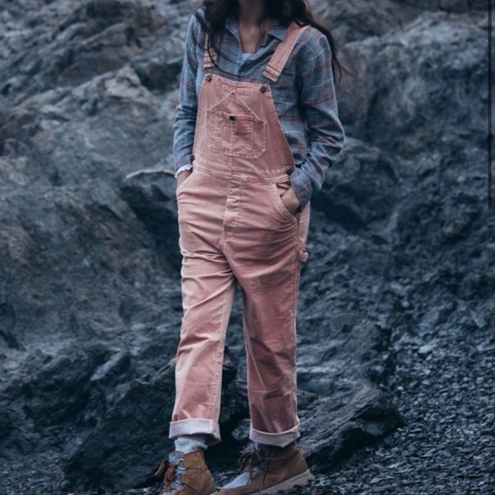 Faherty White Velvet Mechanic Overalls